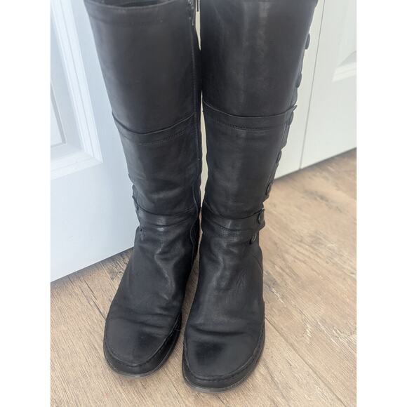 Miz Mooz Wedge Heel High Boot Black Leather, Victorian Steampunk Style Size 11 - Picture 3 of 16